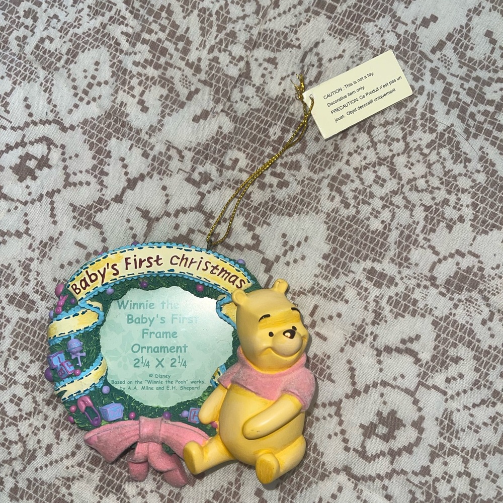 NWT Vintage Winnie the Pooh Baby's First Christmas Ornament